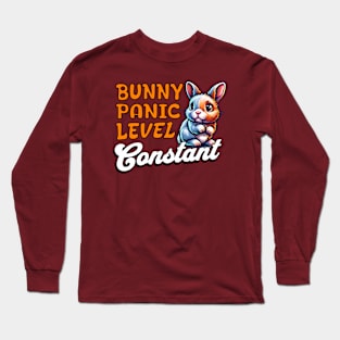 Bunny Panic Level: Constant - Scared Bunny Long Sleeve T-Shirt